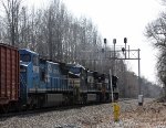 NS 8341 is the last loco on train 173 at the old signals at Five Row